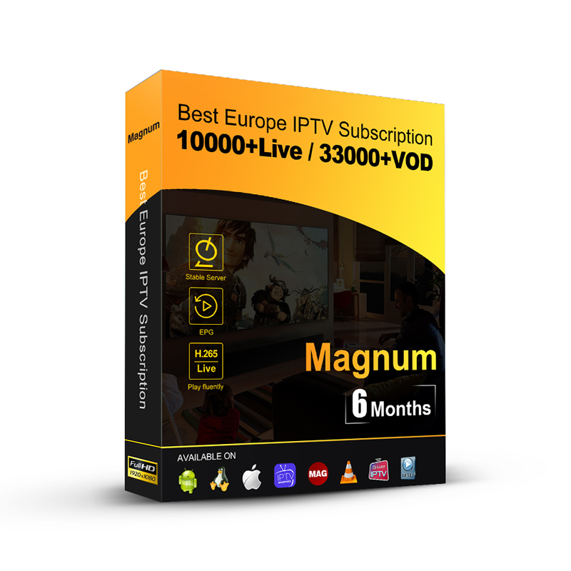 6 Months Magnum iptv subscription for Europe France Spain Portug